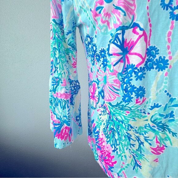 Lilly Pulitzer Ginger Top Floral Green V Neck SZ XXS NWOT - Picture 7 of 13